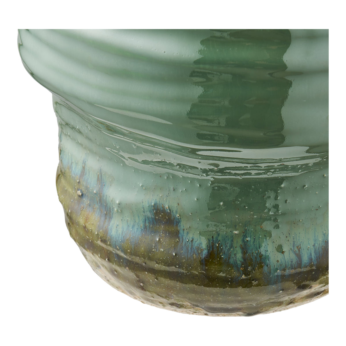 PolsterOase Möbel – Vase aus Keramik, Grün, Ø 22 × H 34, 5 cm – Ansicht 3