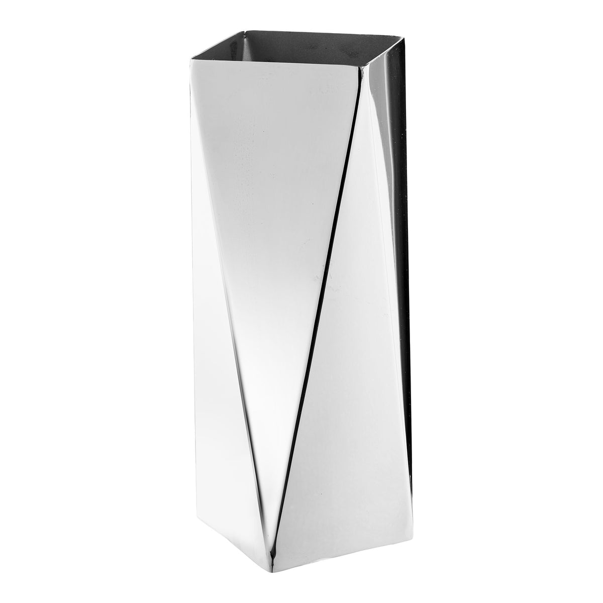 PolsterOase Möbel – Vase aus Edelstahl, Silber, 8 × 8 × 23 cm