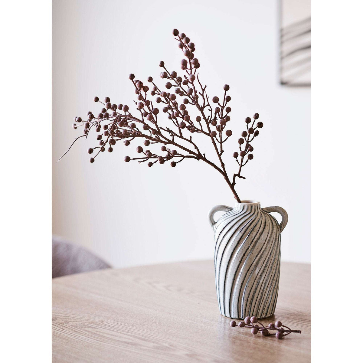 PolsterOase Möbel – Vase aus Keramik, Blau, 15, 5 × 14 × 22 cm – Ansicht 2