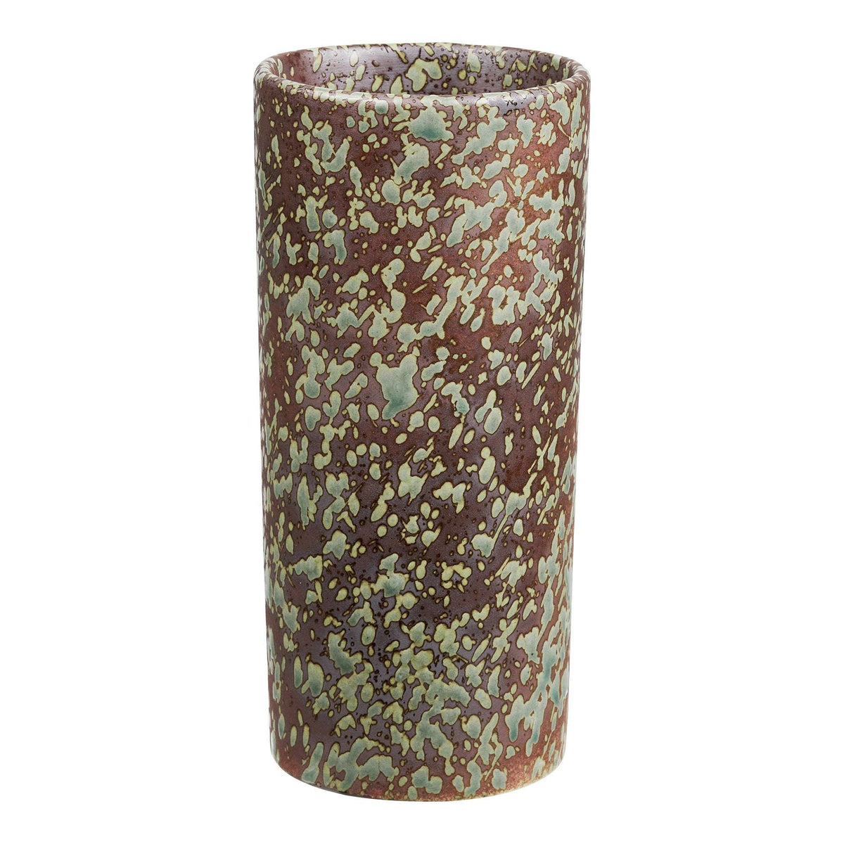 PolsterOase Möbel – Vase aus Keramik, Dunkelbraun/Waldnachtgrün, Ø 9, 5 cm