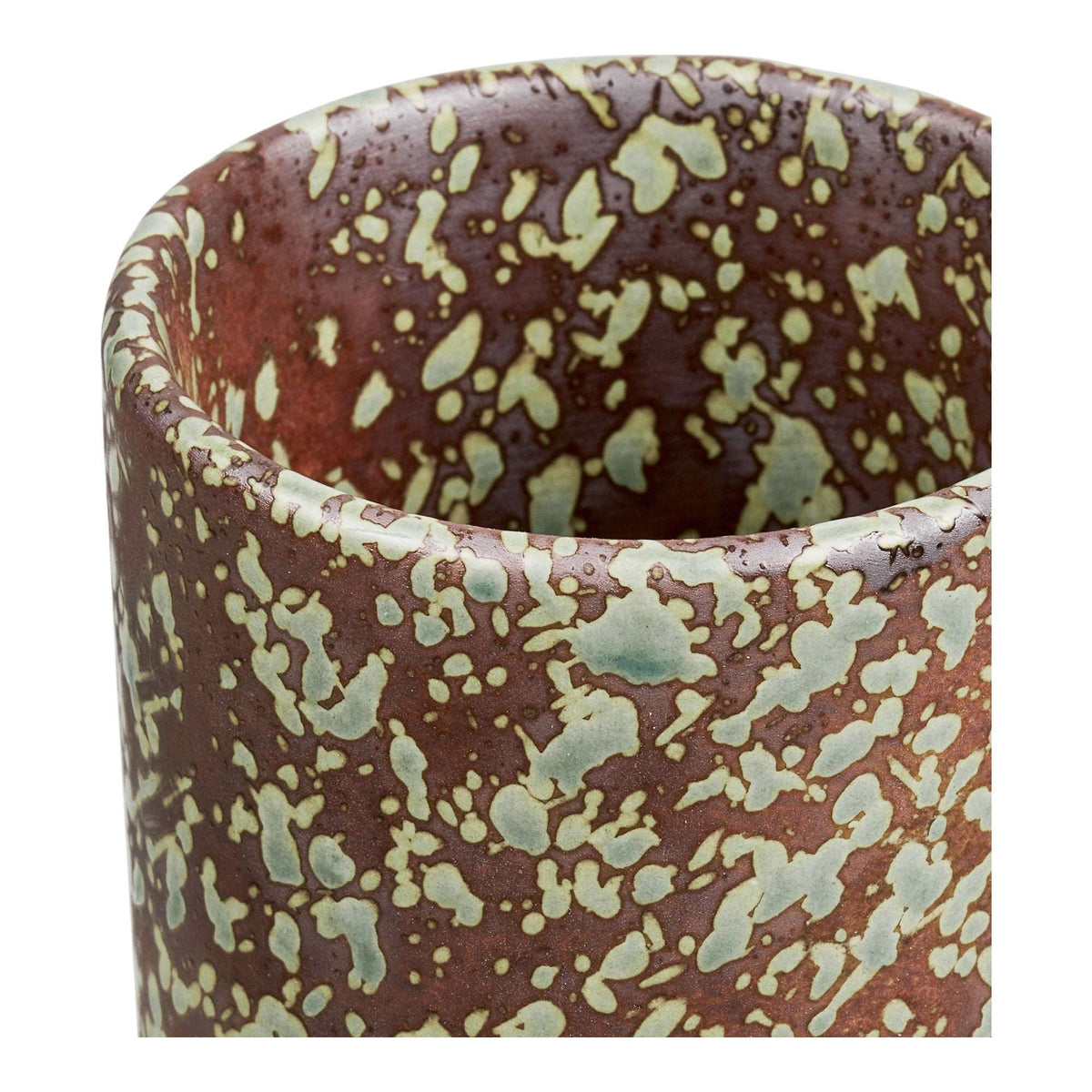 PolsterOase Möbel – Vase aus Keramik, Dunkelbraun/Waldnachtgrün, Ø 9, 5 cm – Ansicht 3