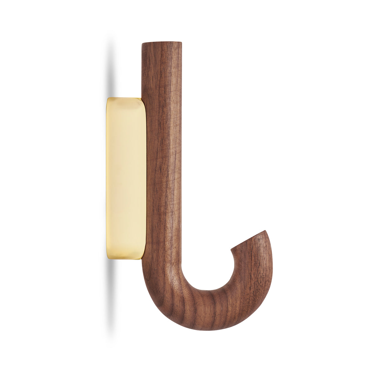 PolsterOase Wandhaken – HOOK Haken Mini Walnuss Messing Nr. 1