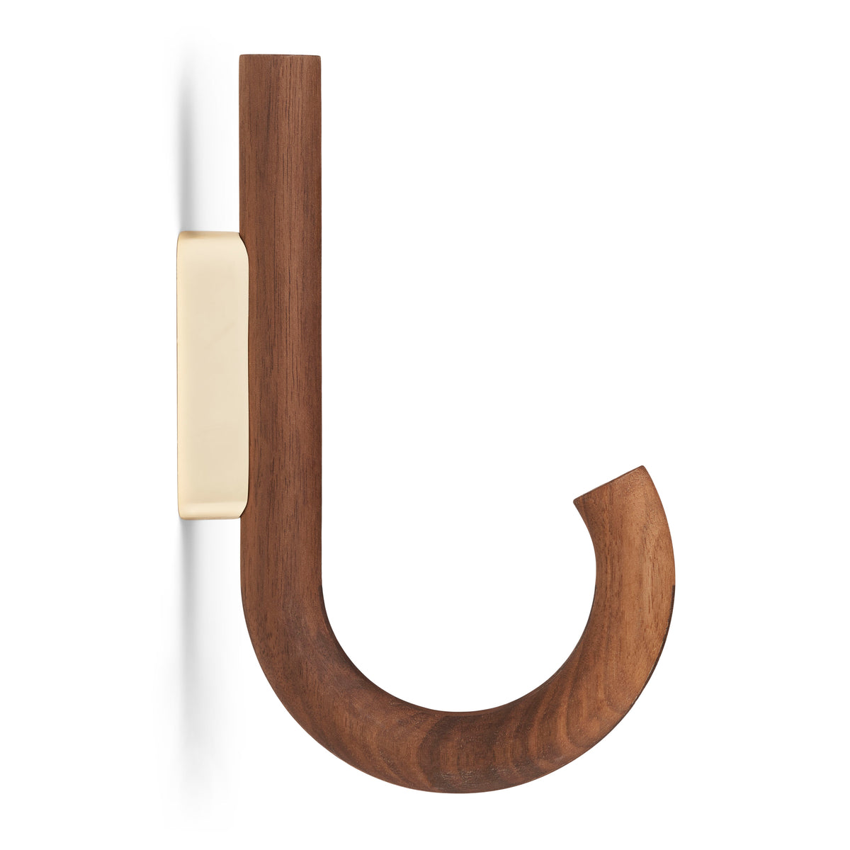 PolsterOase Wandhaken – HOOK Haken Nussbaum Messing Nr. 1