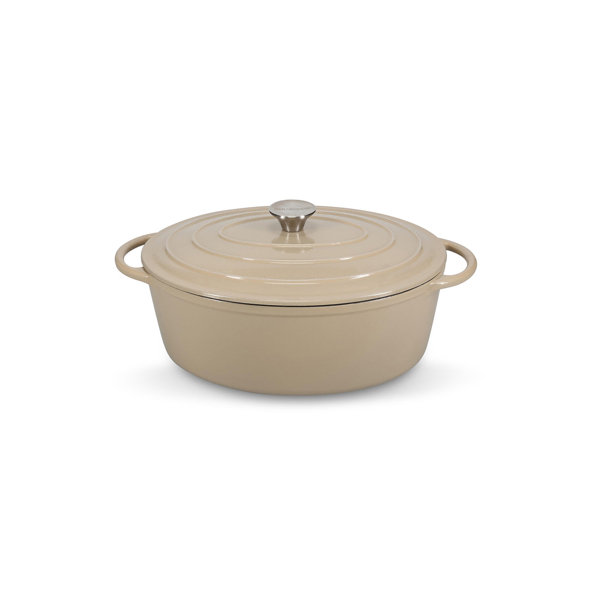 Salt & Pepper Kochtopf 41 x 26 cm, Gusseisen, beige, Ferno – Produktansicht 3