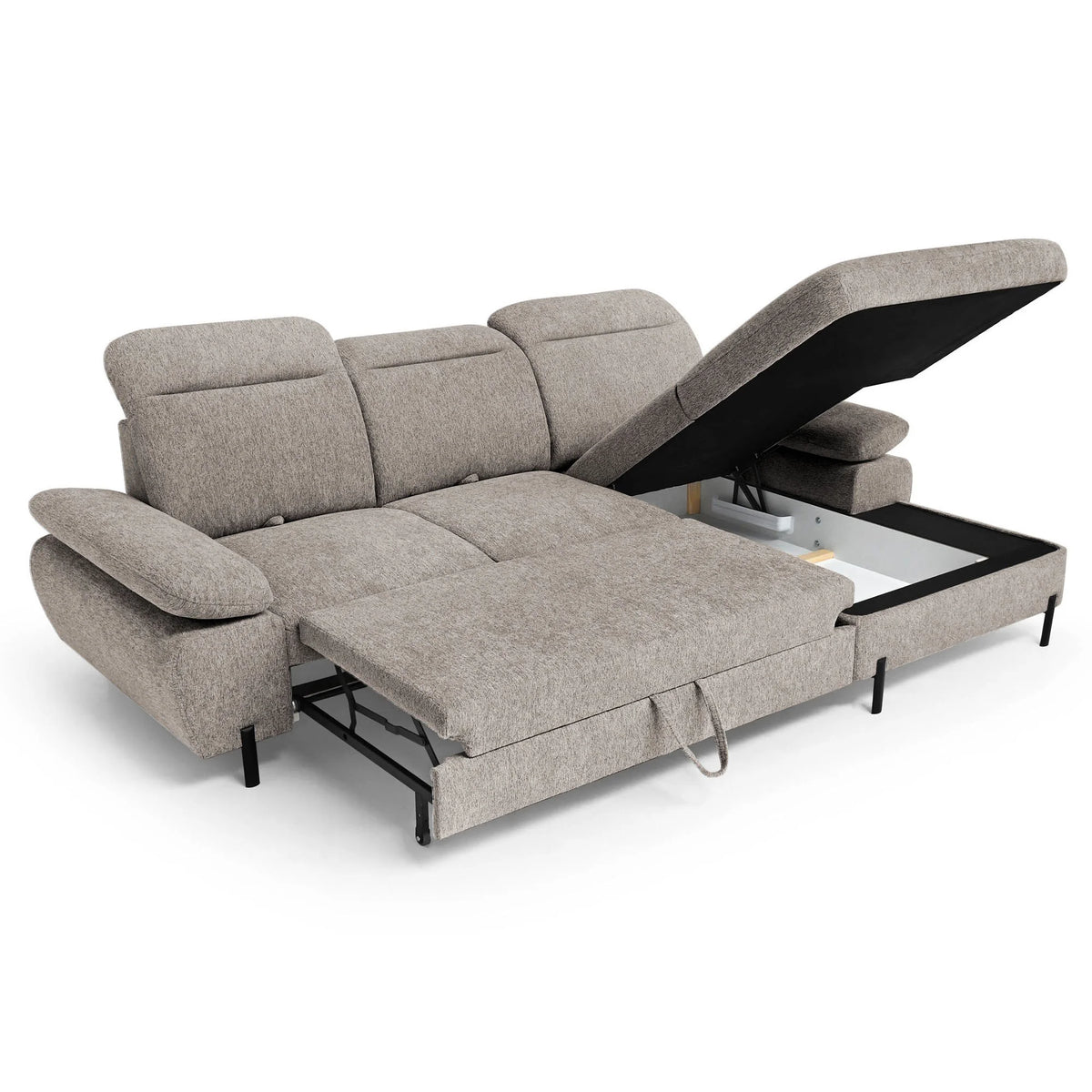Sienna Mini Ecksofa in Chenille mit Schlaffunktion und Bettkasten