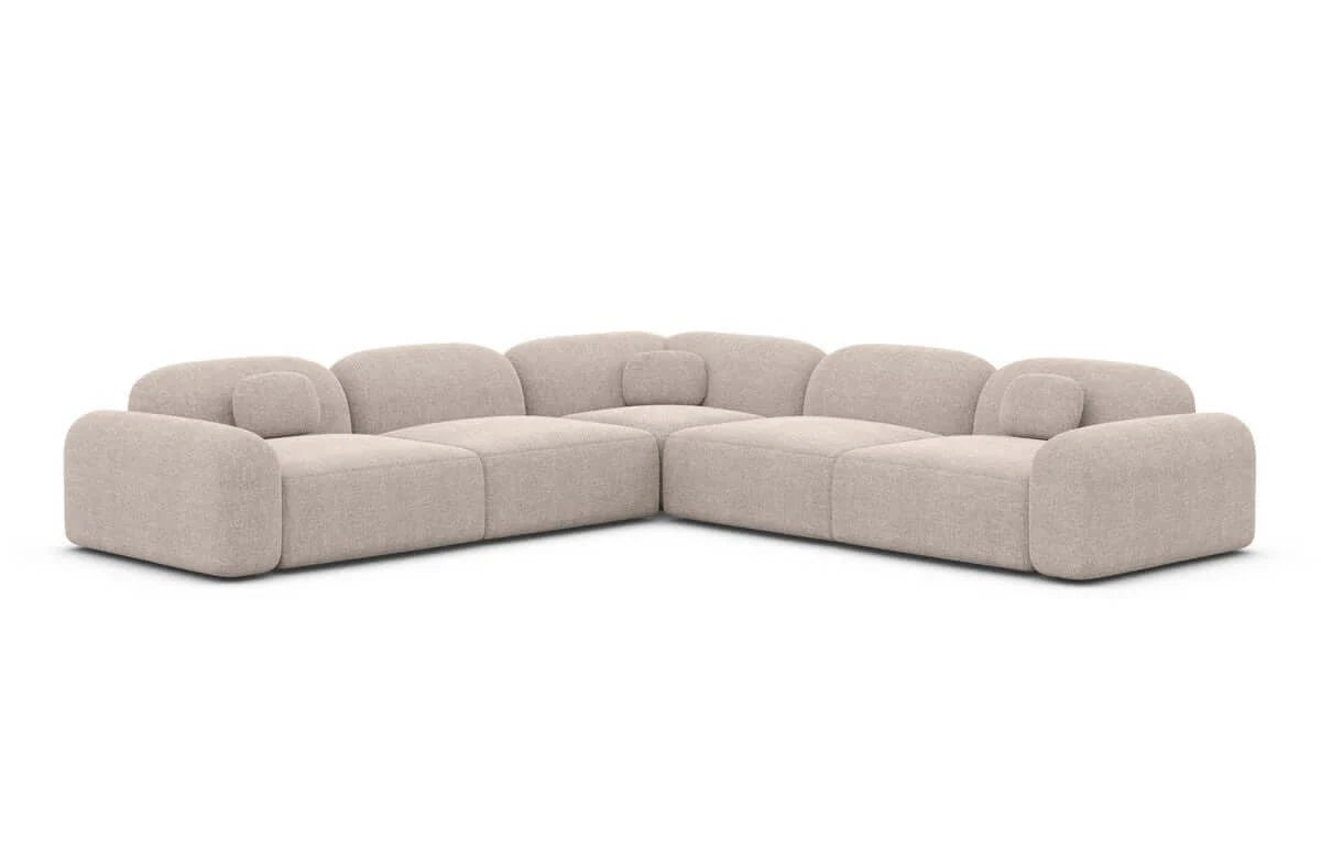 Ecksofa in Struktur Beige, 255 cm Breite