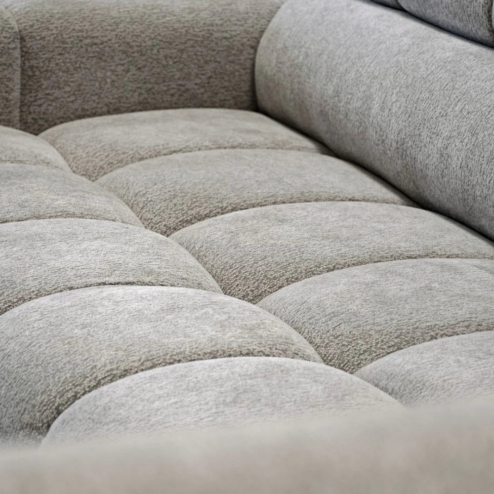 Vincent Ecksofa in L Form aus Strukturstoff mit Schlaffunktion und Bettkasten