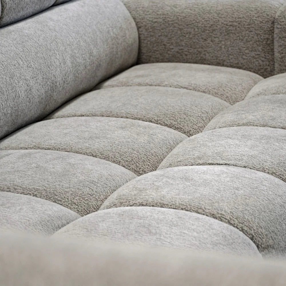 Vincent Ecksofa in L Form aus Strukturstoff mit Schlaffunktion und Bettkasten