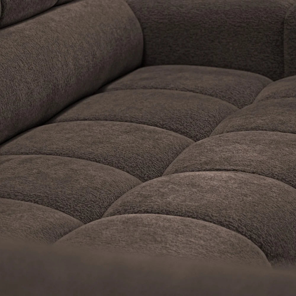 Vincent Ecksofa in L Form aus Strukturstoff mit Schlaffunktion und Bettkasten