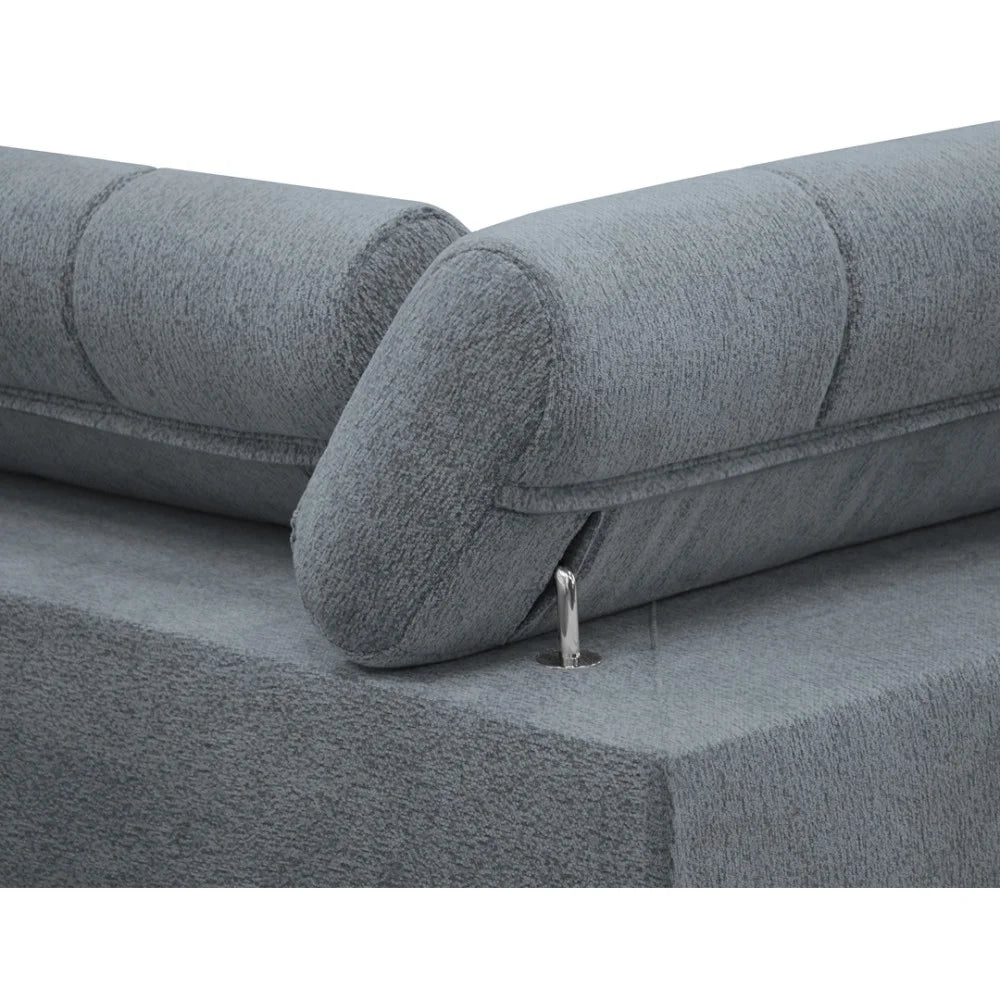 Vincent Ecksofa in L Form aus Strukturstoff mit Schlaffunktion und Bettkasten