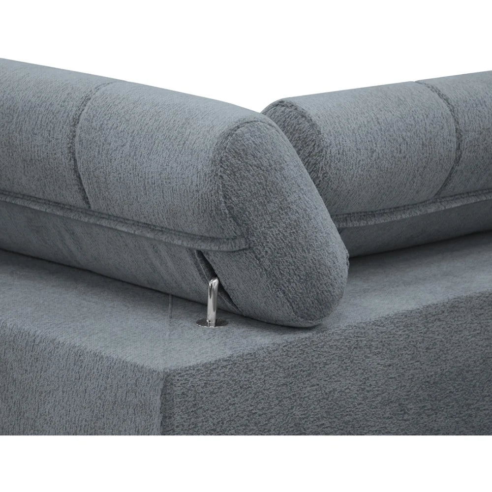 Vincent Ecksofa in L Form aus Strukturstoff mit Schlaffunktion und Bettkasten