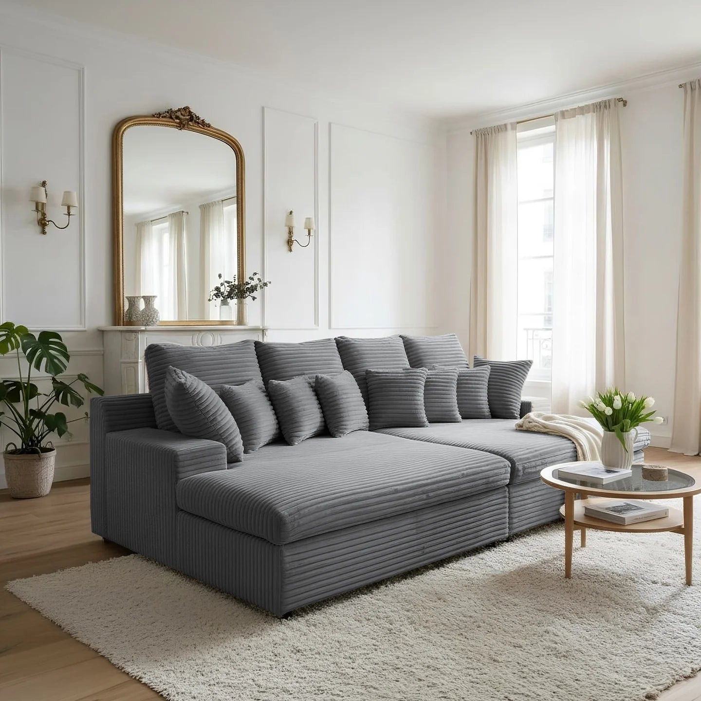 Big Sofa Lazy in Breitcord, 286 cm Breite