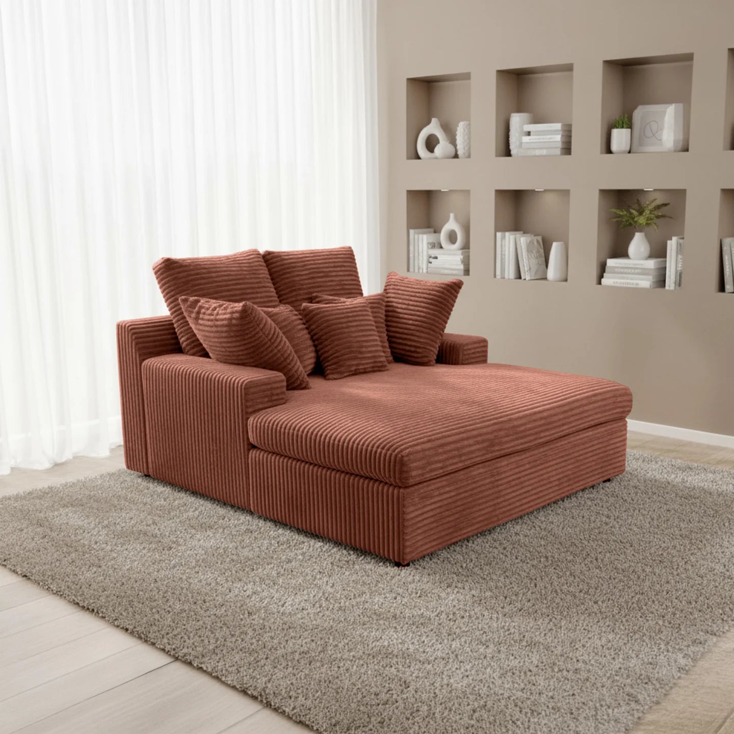 Recamiere / Chaiselongue Lazy in Breitcord, 153x173 cm