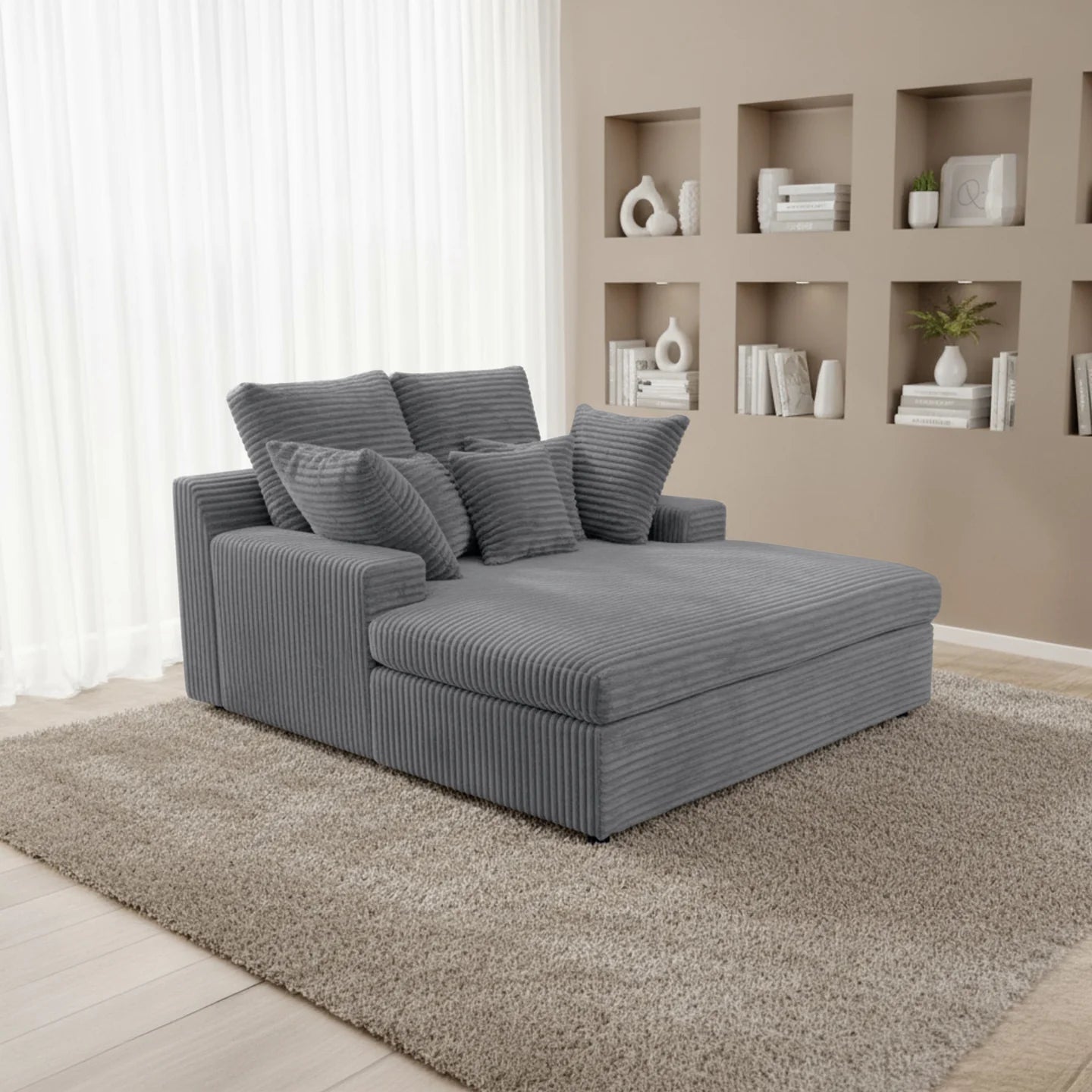 Recamiere / Chaiselongue Lazy in Breitcord, 153x173 cm