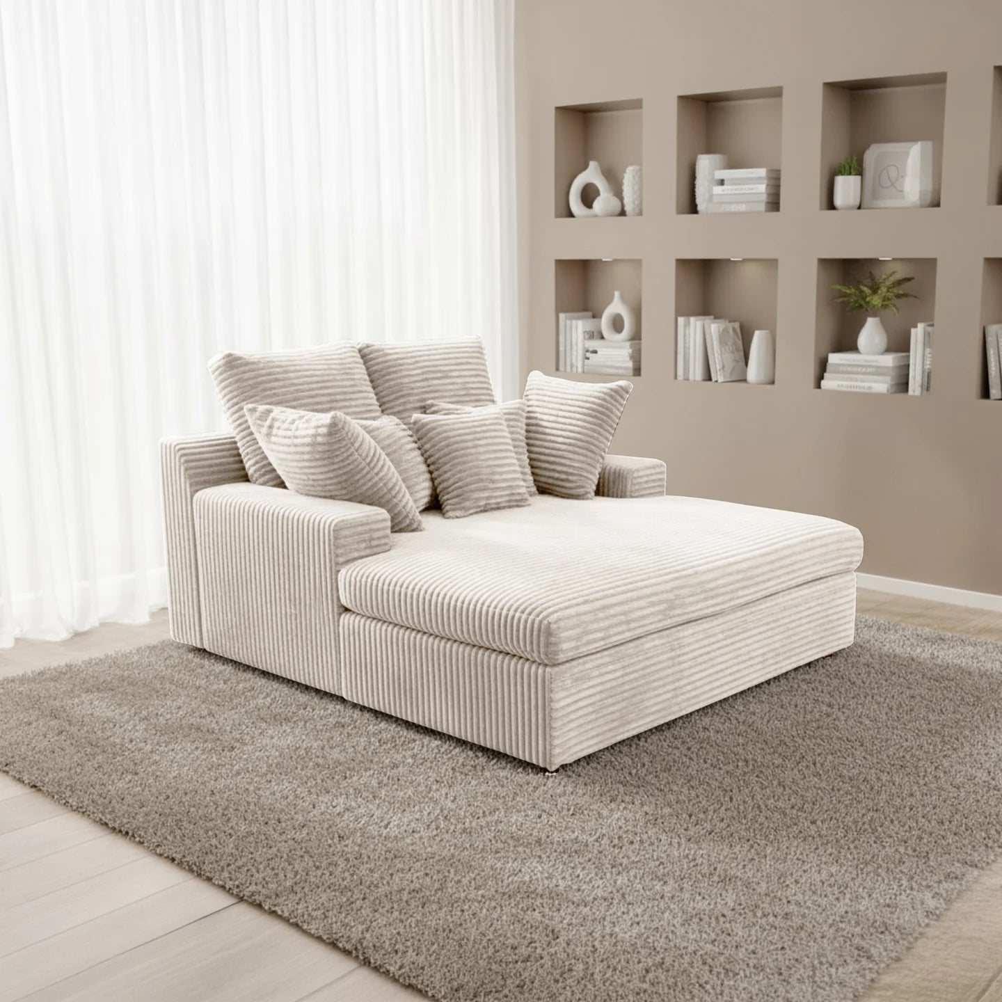 Recamiere / Chaiselongue Lazy in Breitcord, 153x173 cm