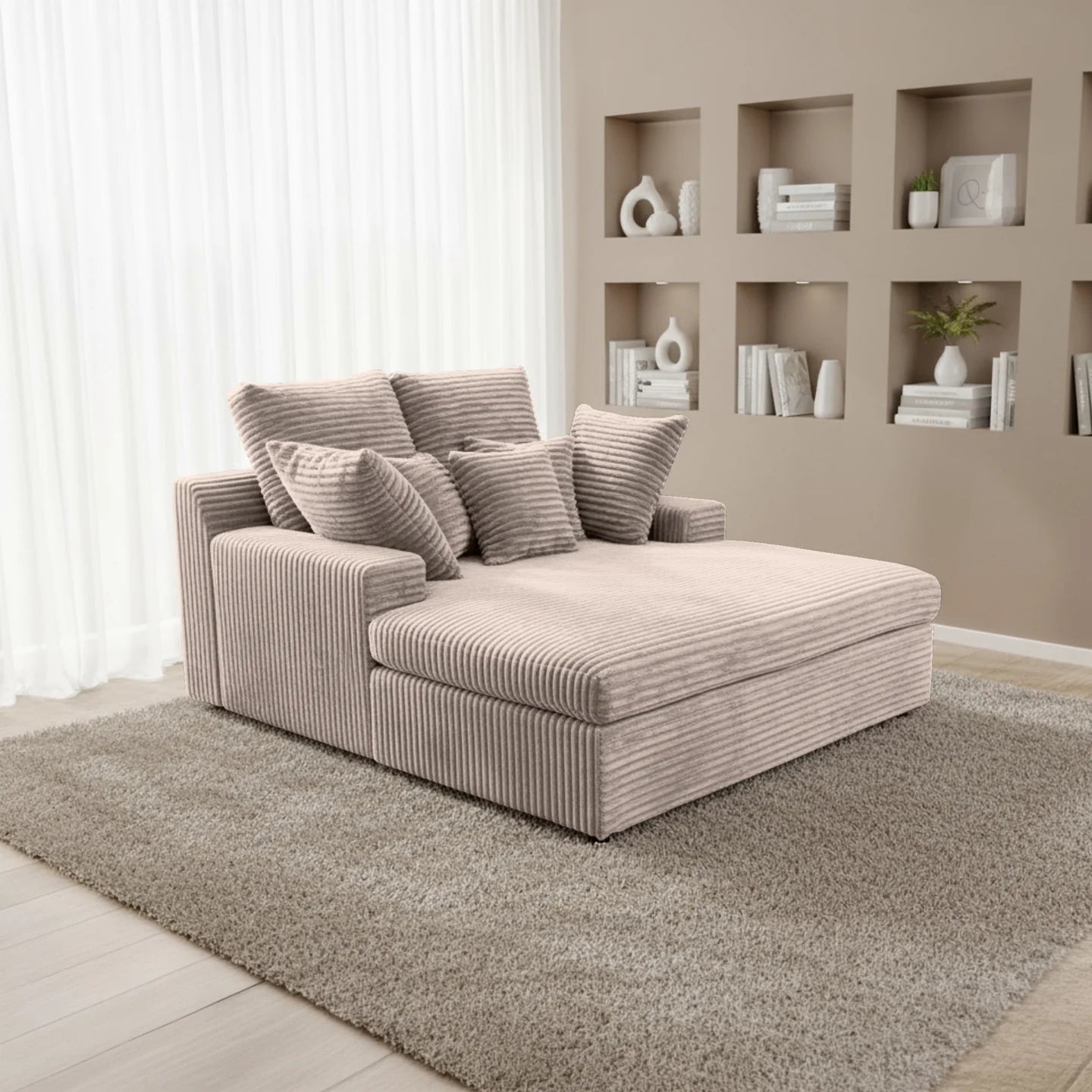 Recamiere / Chaiselongue Lazy in Breitcord, 153x173 cm