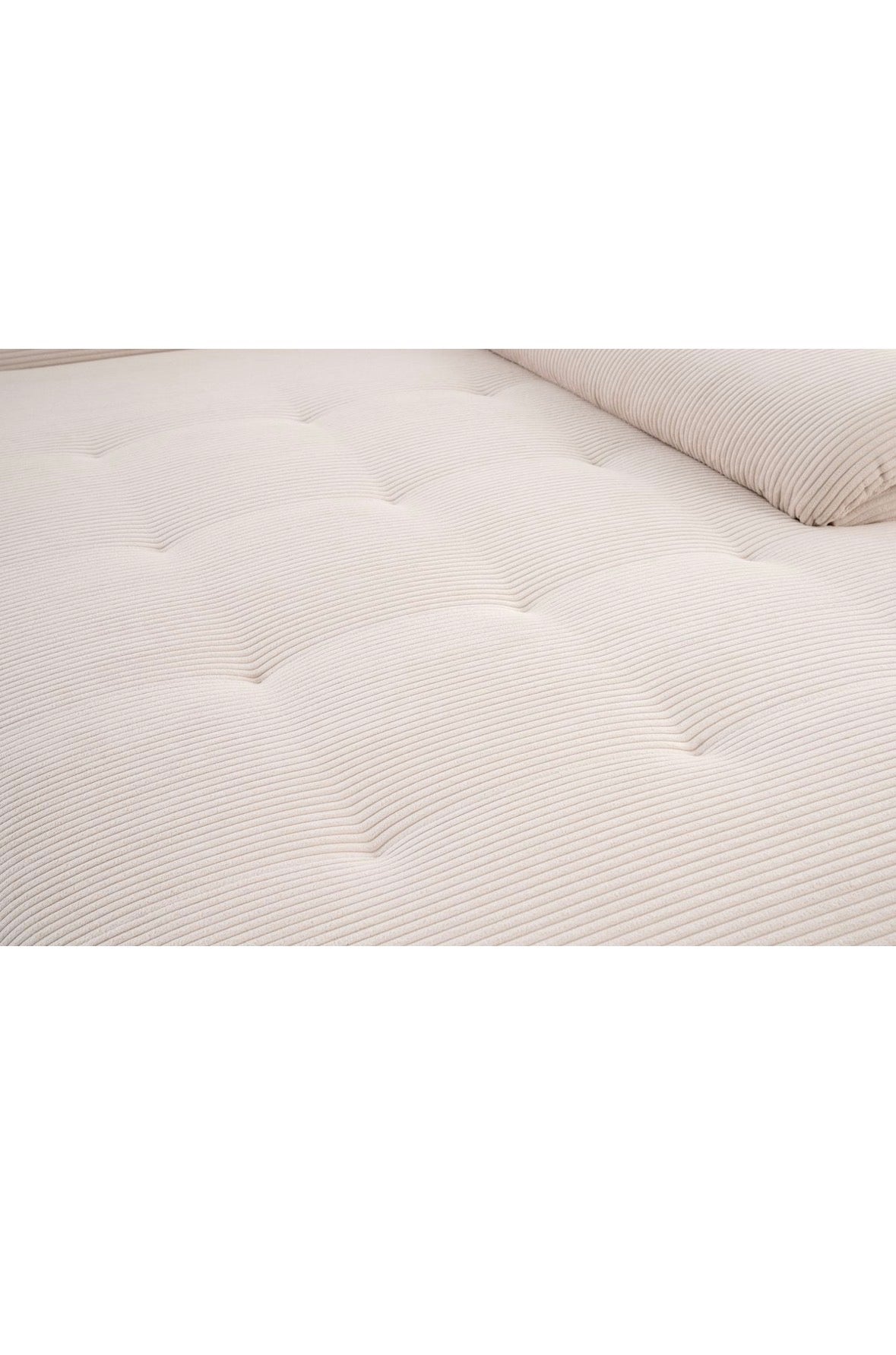 Ecksofa L - Form mit Schlaffunktion + BK in Cord Beige - POLSTEROASE