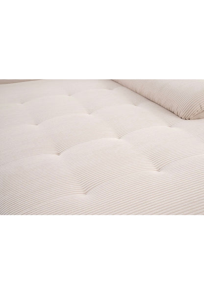 Ecksofa L - Form mit Schlaffunktion + BK in Cord Beige - POLSTEROASE