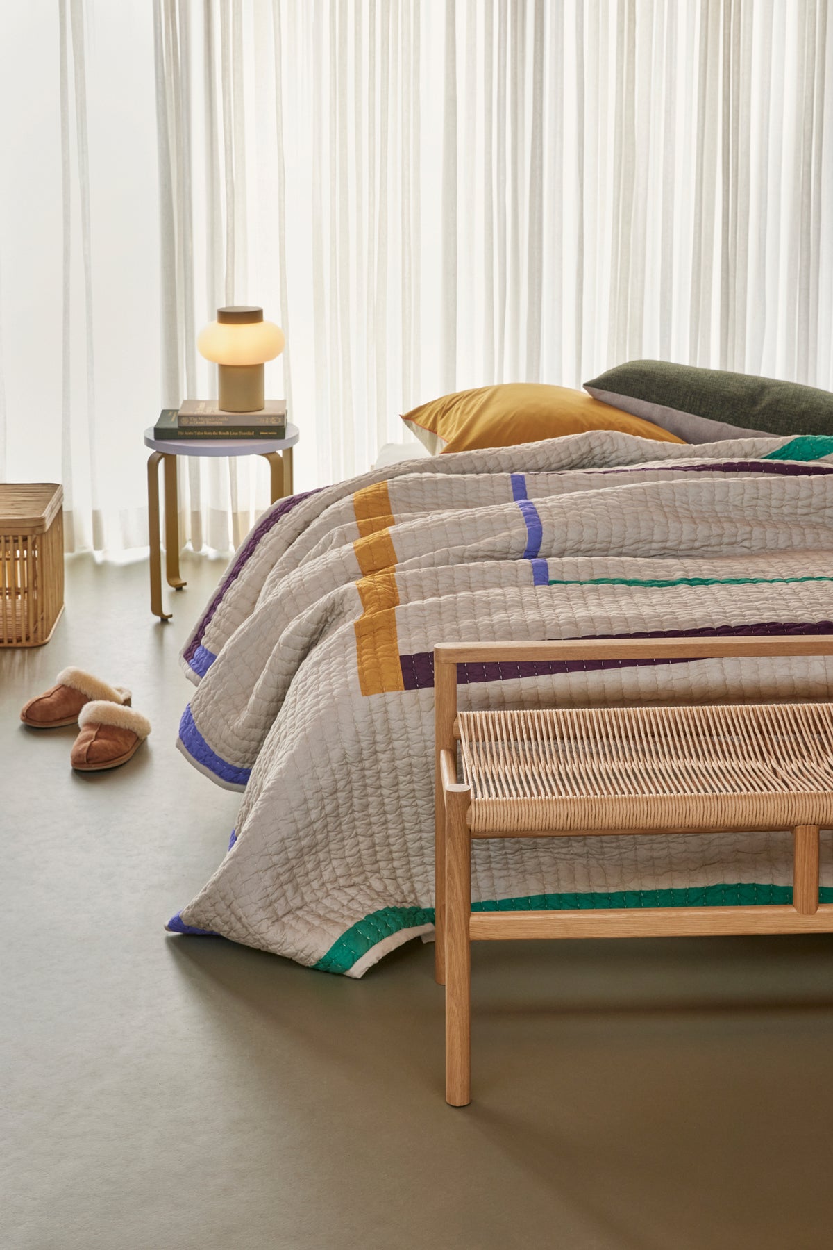 PolsterOase Möbel – 2 x Smile Hocker Lavendel/Khaki – Ansicht 5