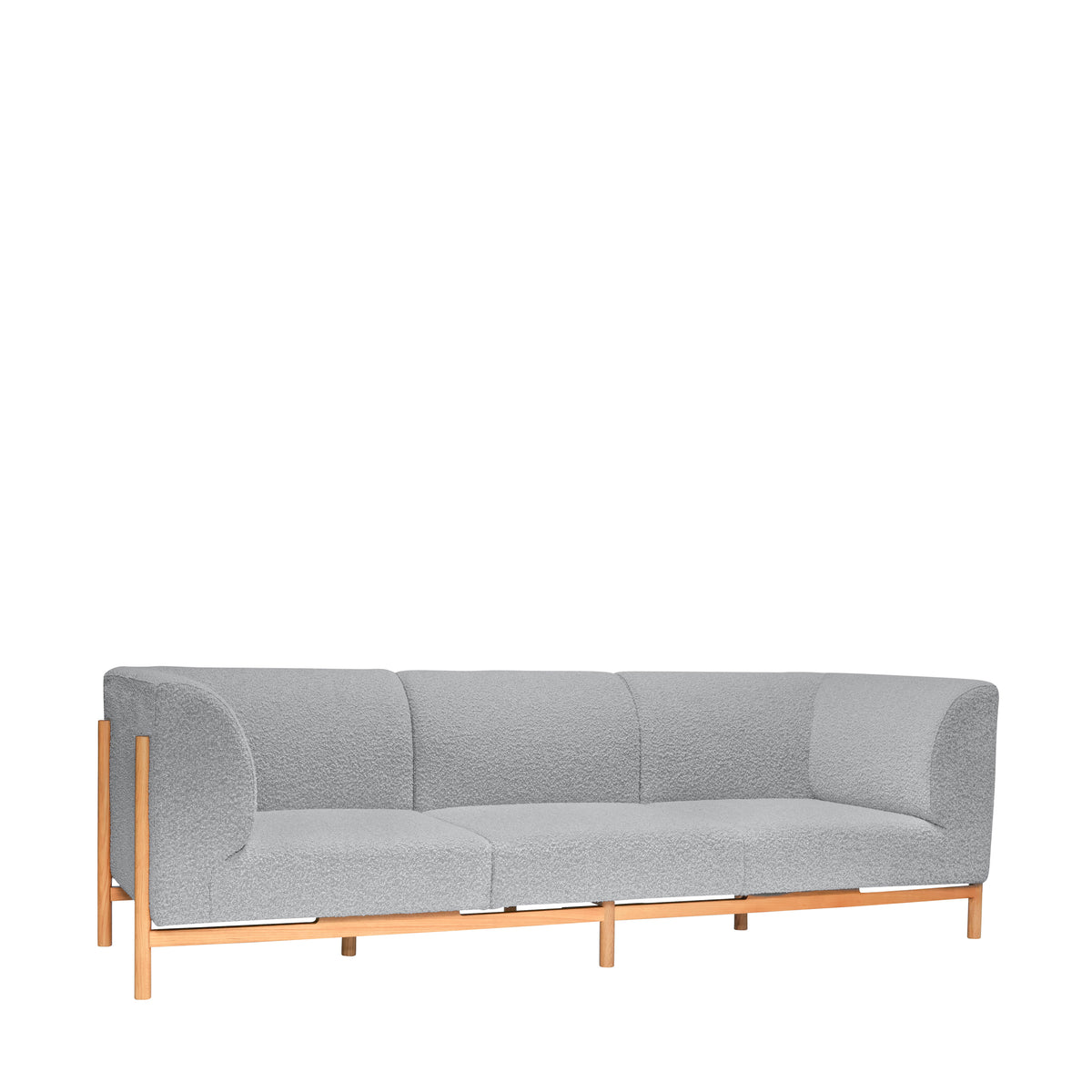 PolsterOase Möbel – Moment 3, Sitzer, Sofa in Bouclé, groß, Grau
