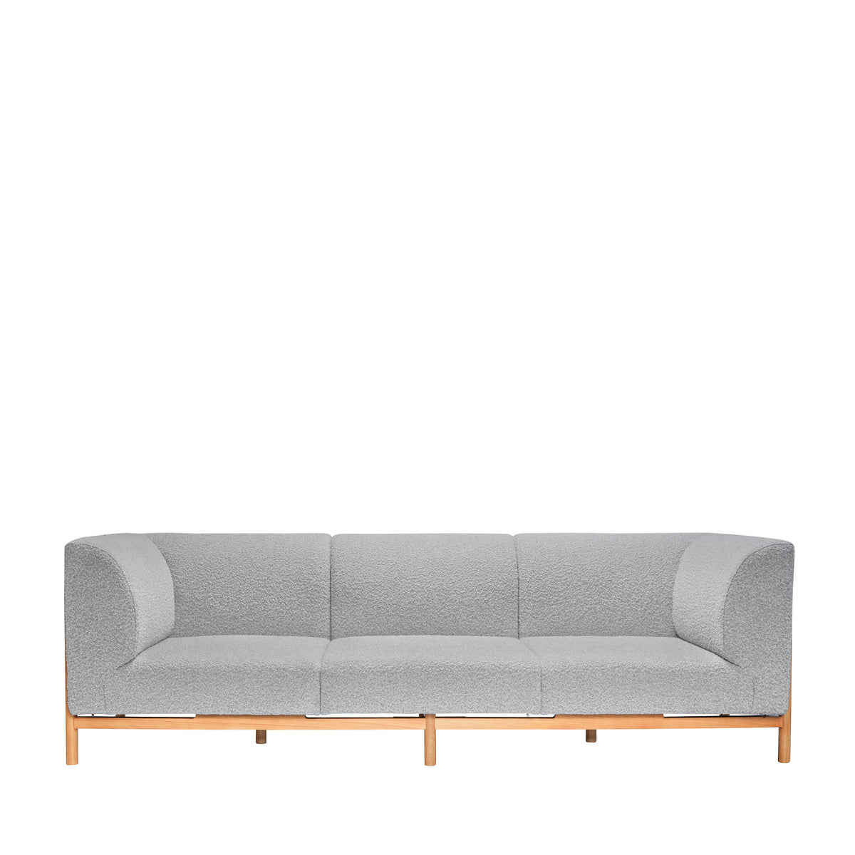 PolsterOase Möbel – Moment 3, Sitzer, Sofa in Bouclé, groß, Grau – Ansicht 2