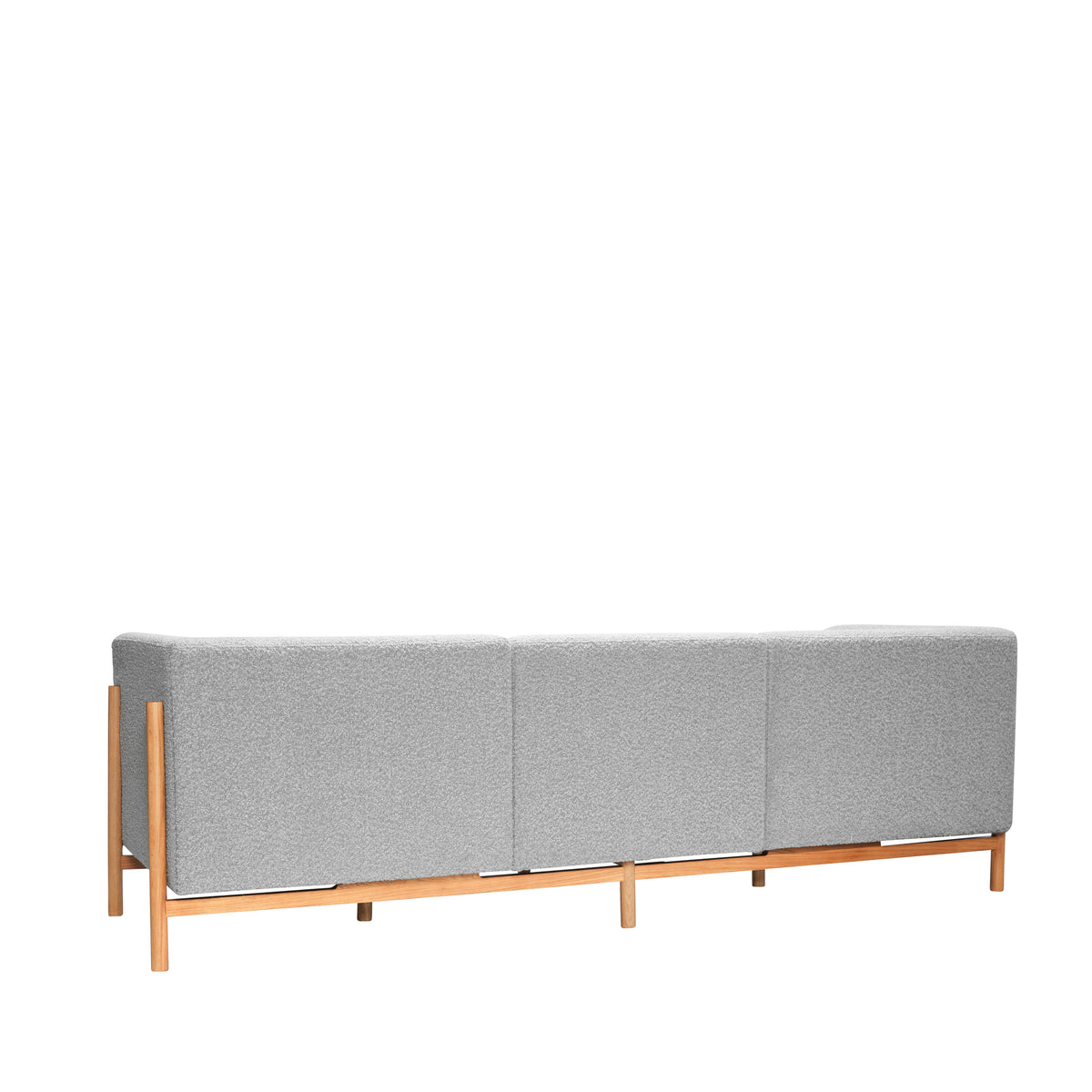 PolsterOase Möbel – Moment 3, Sitzer, Sofa in Bouclé, groß, Grau – Ansicht 3