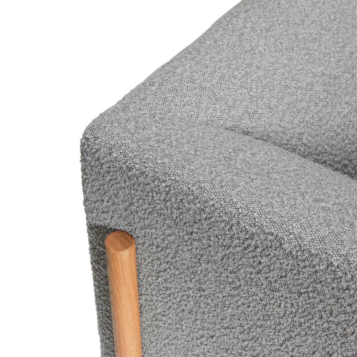 PolsterOase Möbel – Moment 3, Sitzer, Sofa in Bouclé, groß, Grau – Ansicht 5