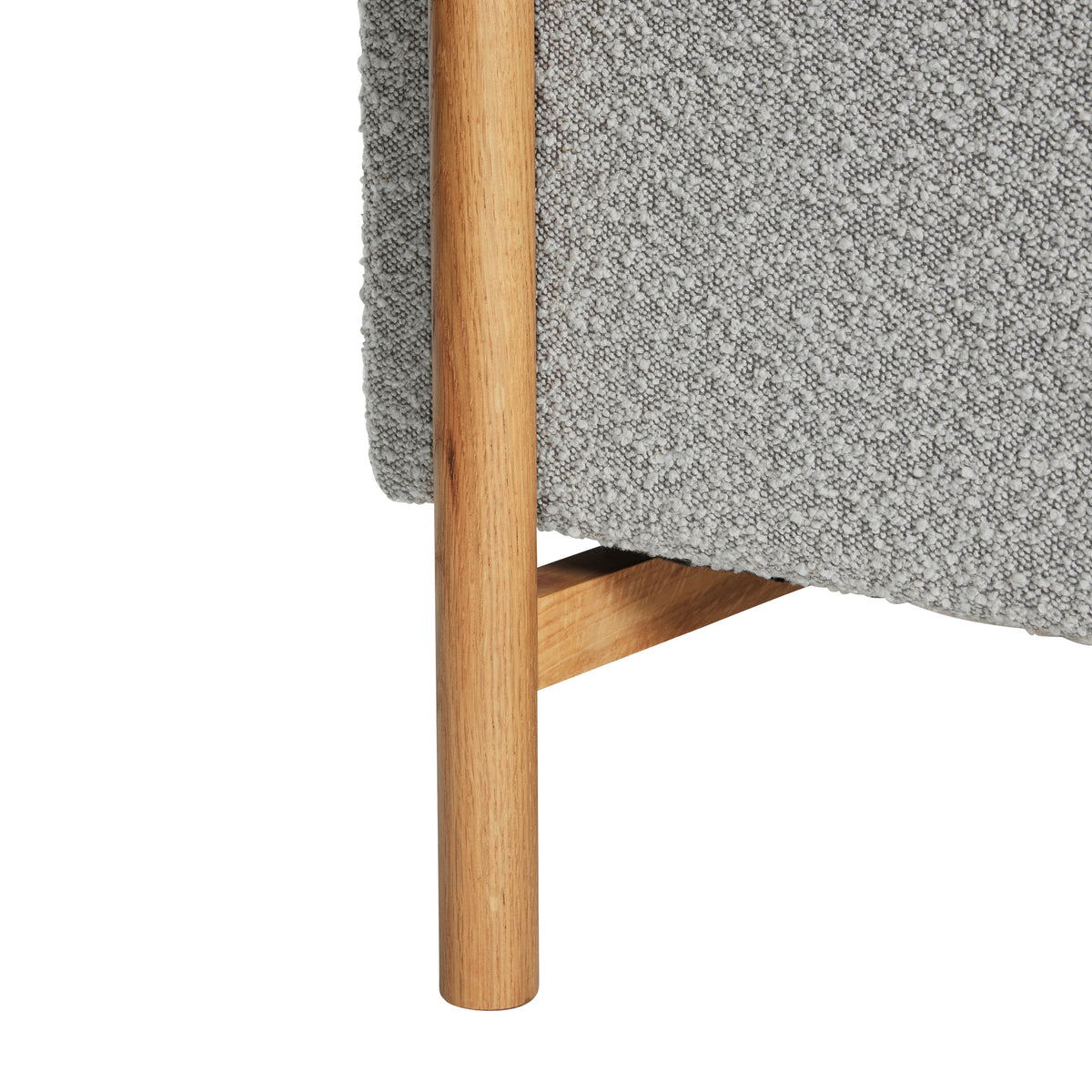 PolsterOase Möbel – Moment 3, Sitzer, Sofa in Bouclé, groß, Grau – Ansicht 6
