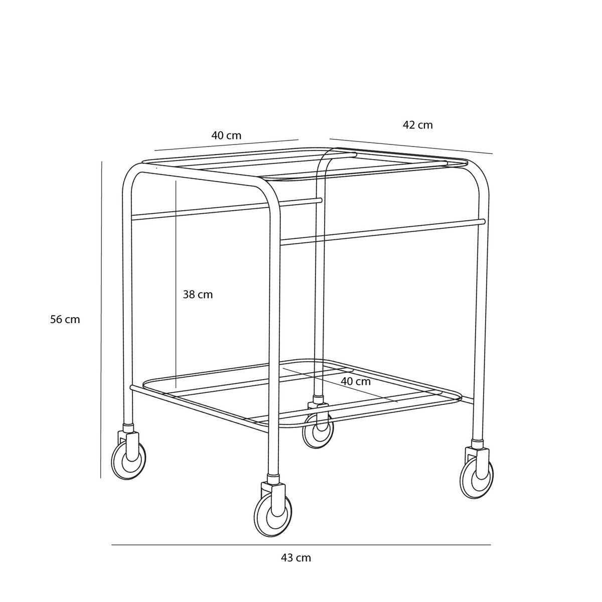 PolsterOase Möbel – Zephyr Trolley aus Glas und Metall – Ansicht 4