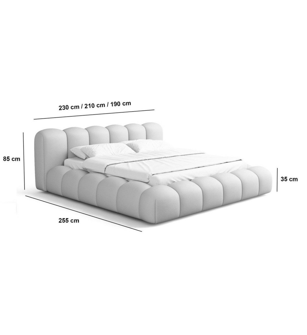 Designer Polsterbett - 180x200cm mit Matratze | PolsterOase - POLSTEROASE