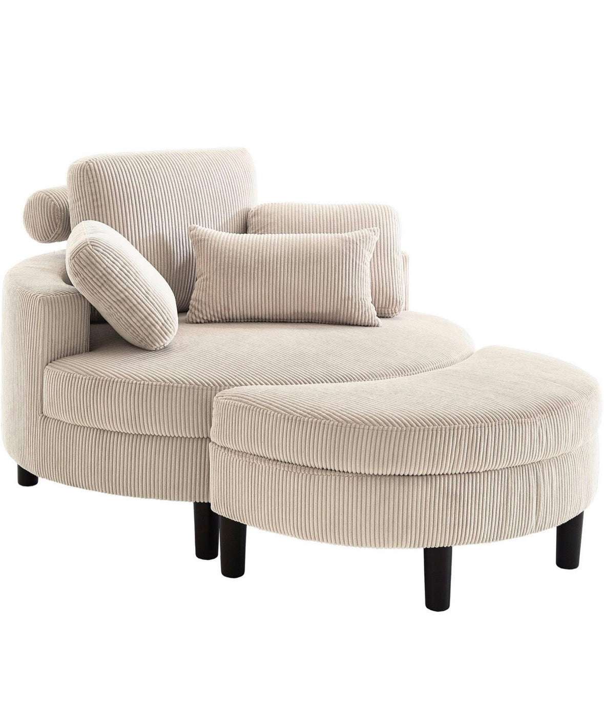 Loveseat in Cord Creme / Beige - POLSTEROASE