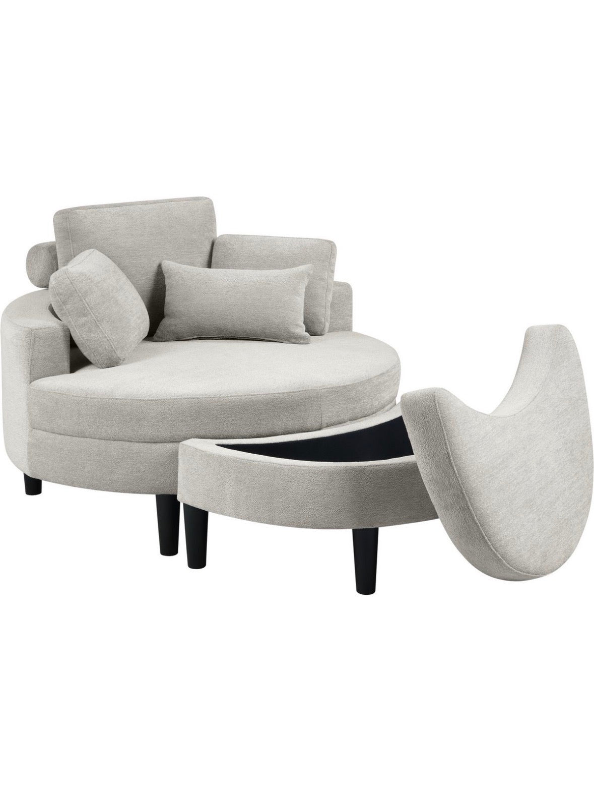 Loveseat / Relaxliege in Struktur Webstoff Hellgrau