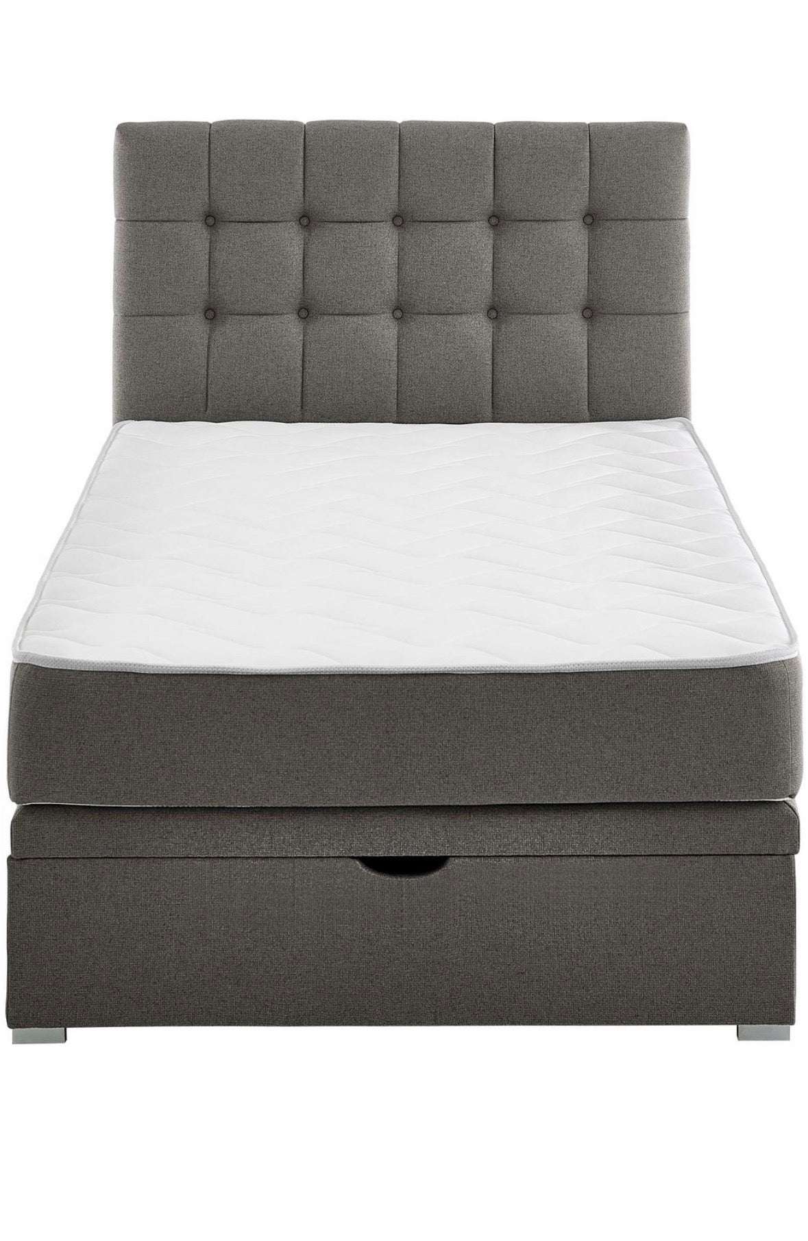 Boxbett 120x200cm mit Taschen - Federkernmatratze in Dunkelgrau - POLSTEROASE