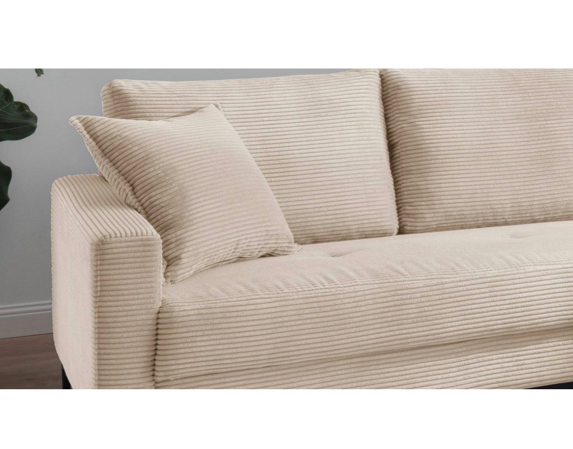 Ecksofa in Cord, 285cm Breit | PolsterOase