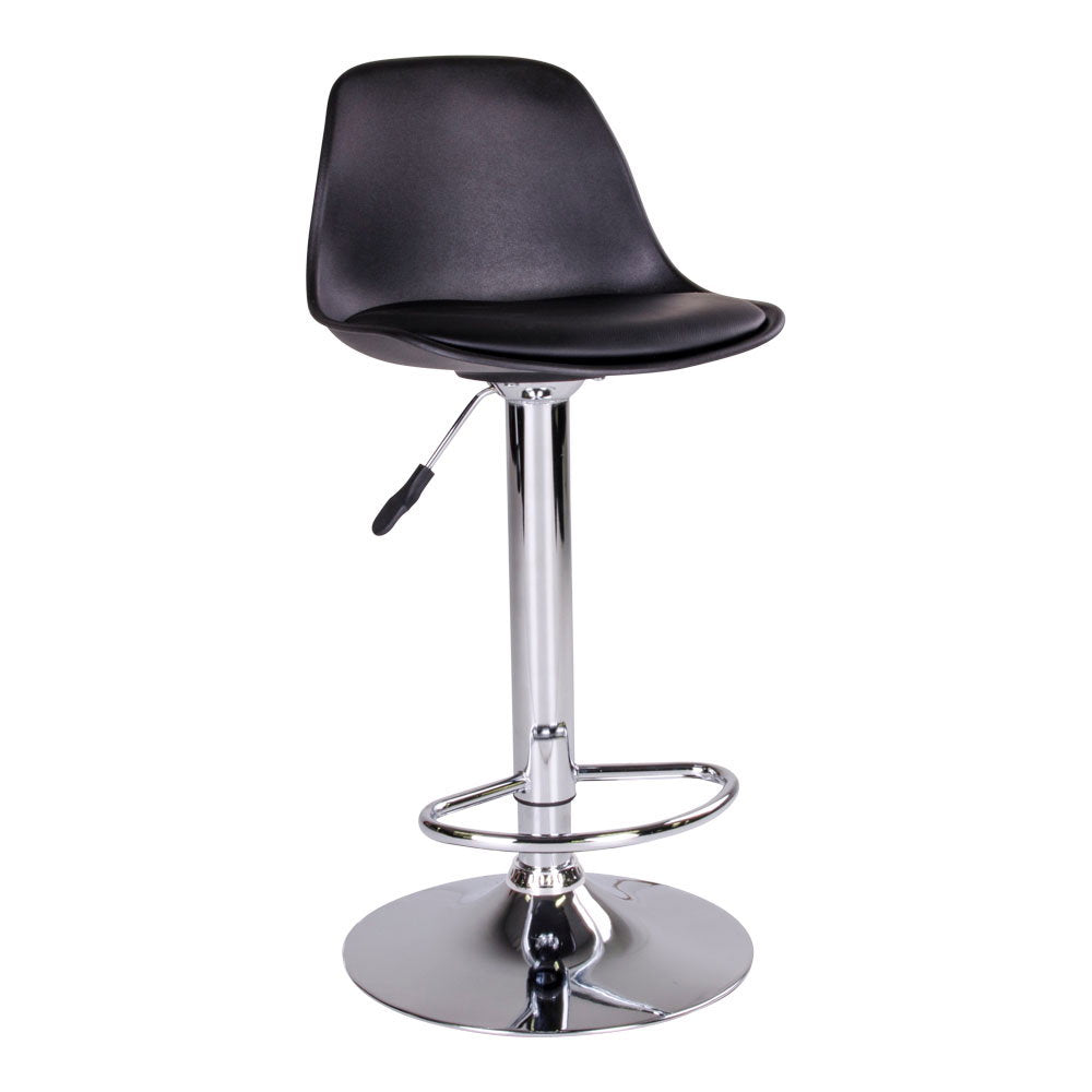 PolsterOase Möbel – Trondheim Barhocker mit PU Lederbezug, 2er Set, Schwarz/Chrom