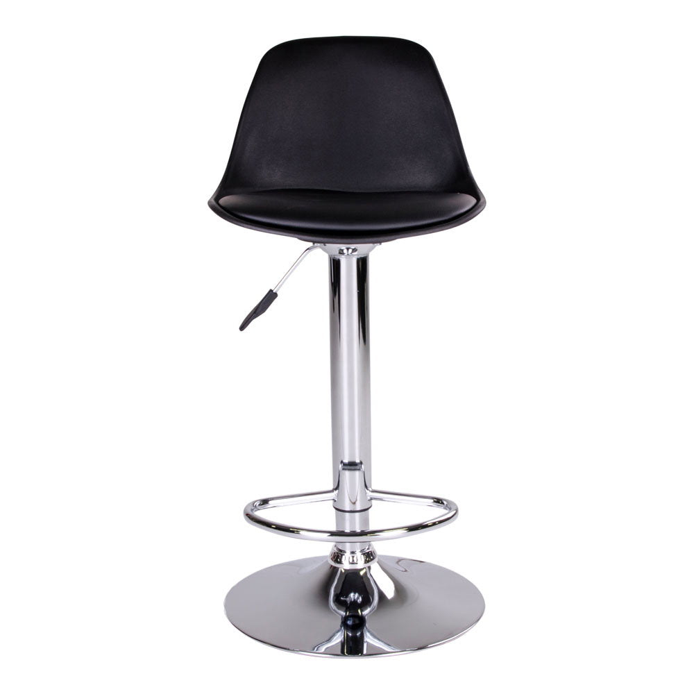 PolsterOase Möbel – Trondheim Barhocker mit PU Lederbezug, 2er Set, Schwarz/Chrom – Ansicht 2