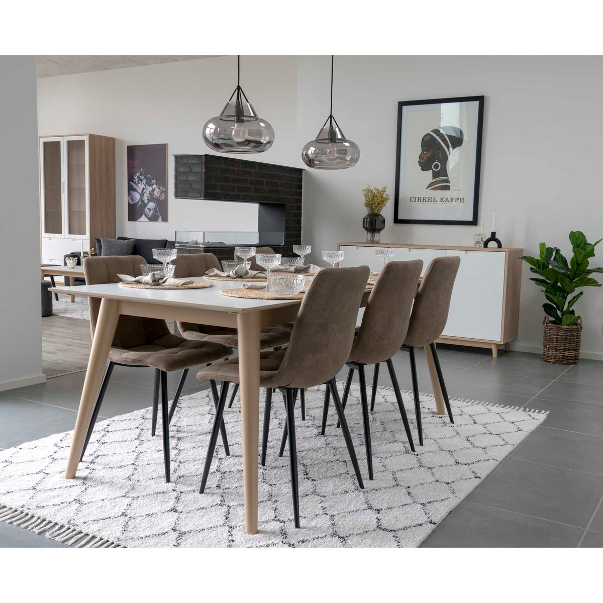 Middelfart Esszimmerstühle, Hellbraun/Schwarz, 2er-Set