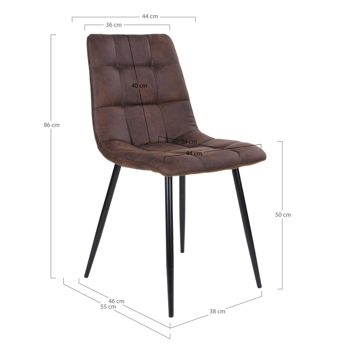 Middelfart Esszimmerstühle, Dunkelbraun/Schwarz, 2er-Set