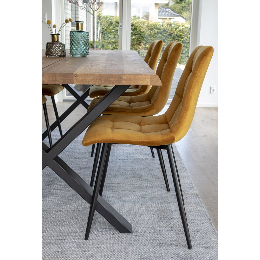 Middelfart Esszimmerstühle, Senfgelb/Schwarz, 2er-Set