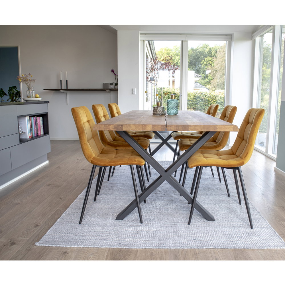 Middelfart Esszimmerstühle, Senfgelb/Schwarz, 2er-Set