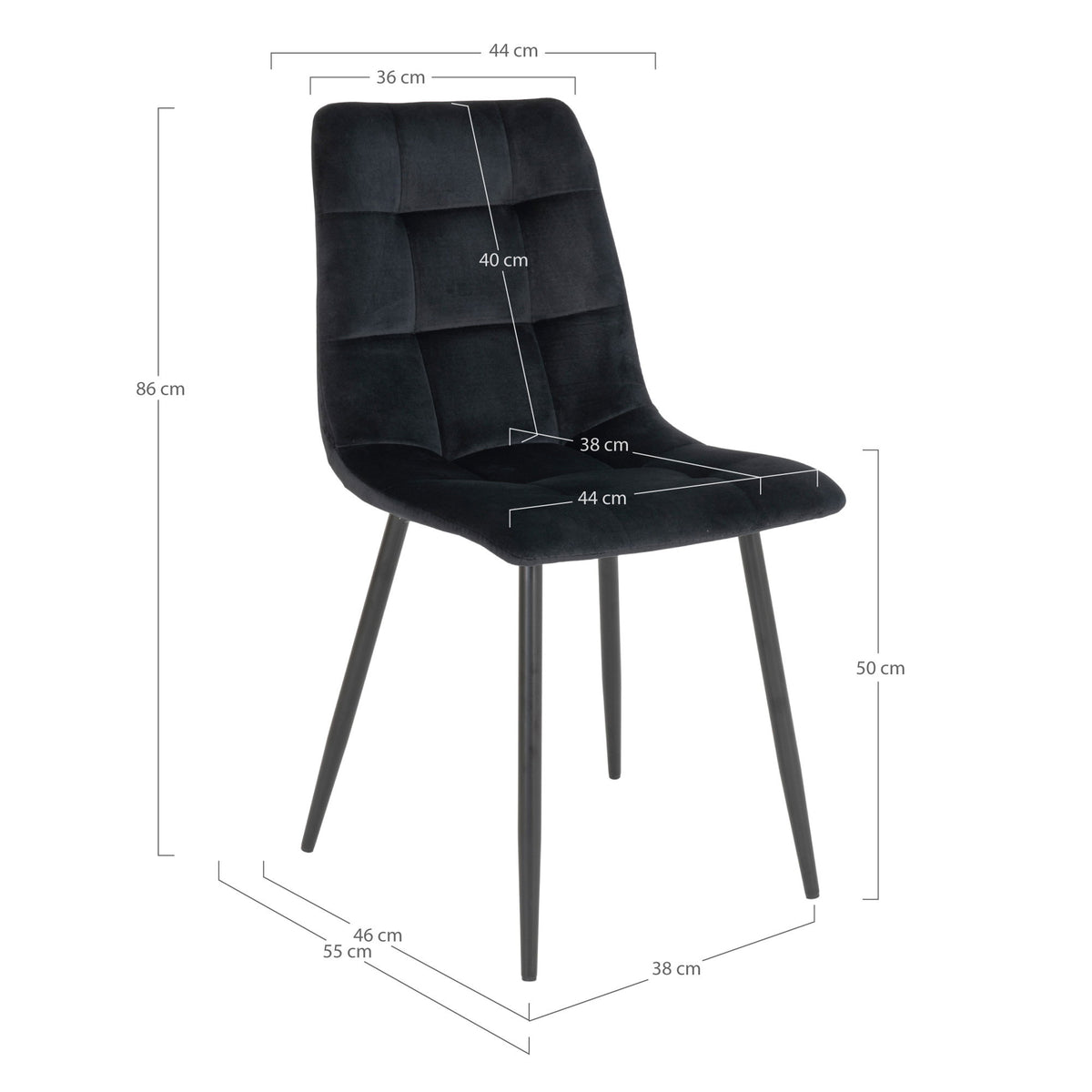 Middelfart Esszimmerstühle, Schwarz, 2er-Set