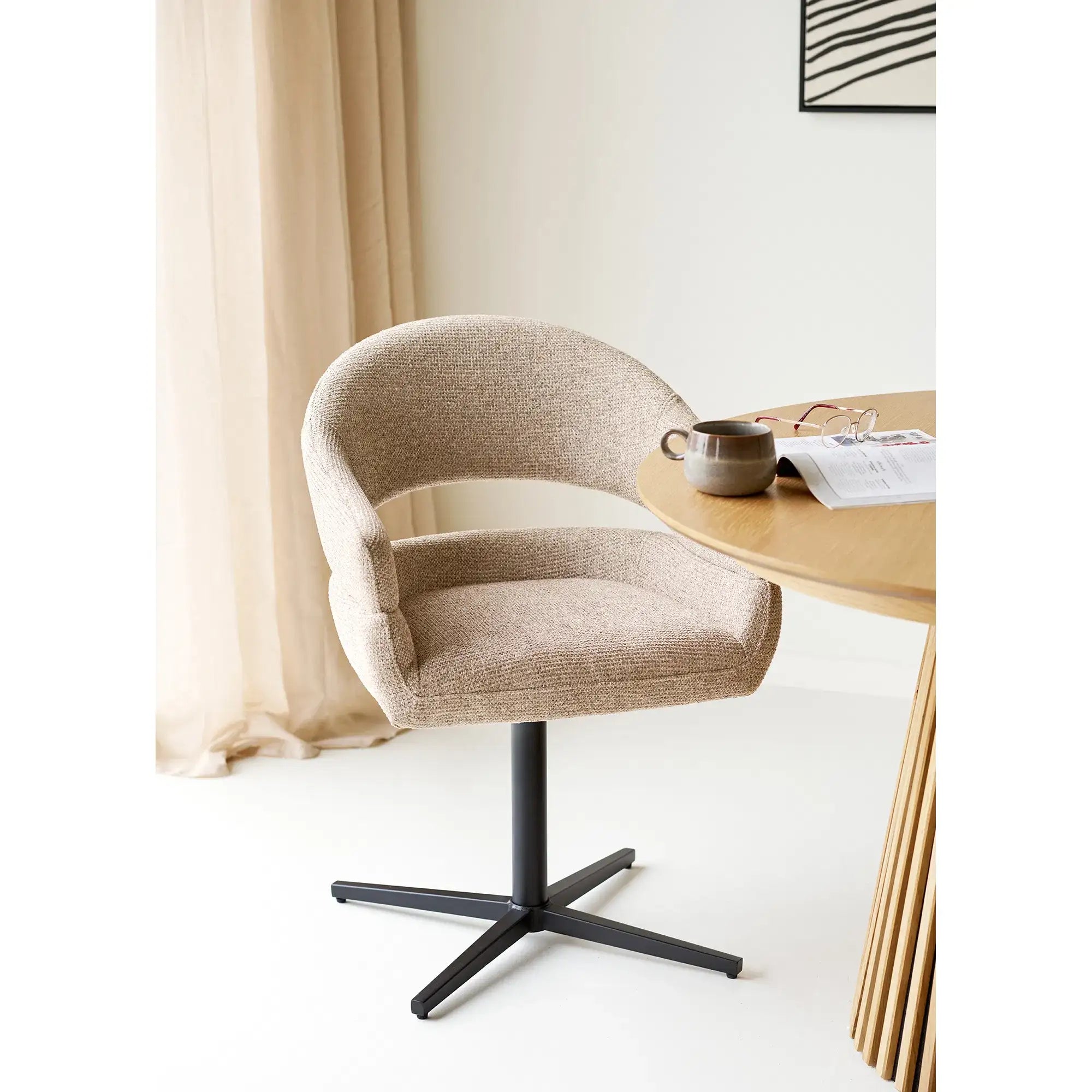 Esszimmerstuhl 2er Set Drehbar 180° Sand – Dover Skandinavisches Design