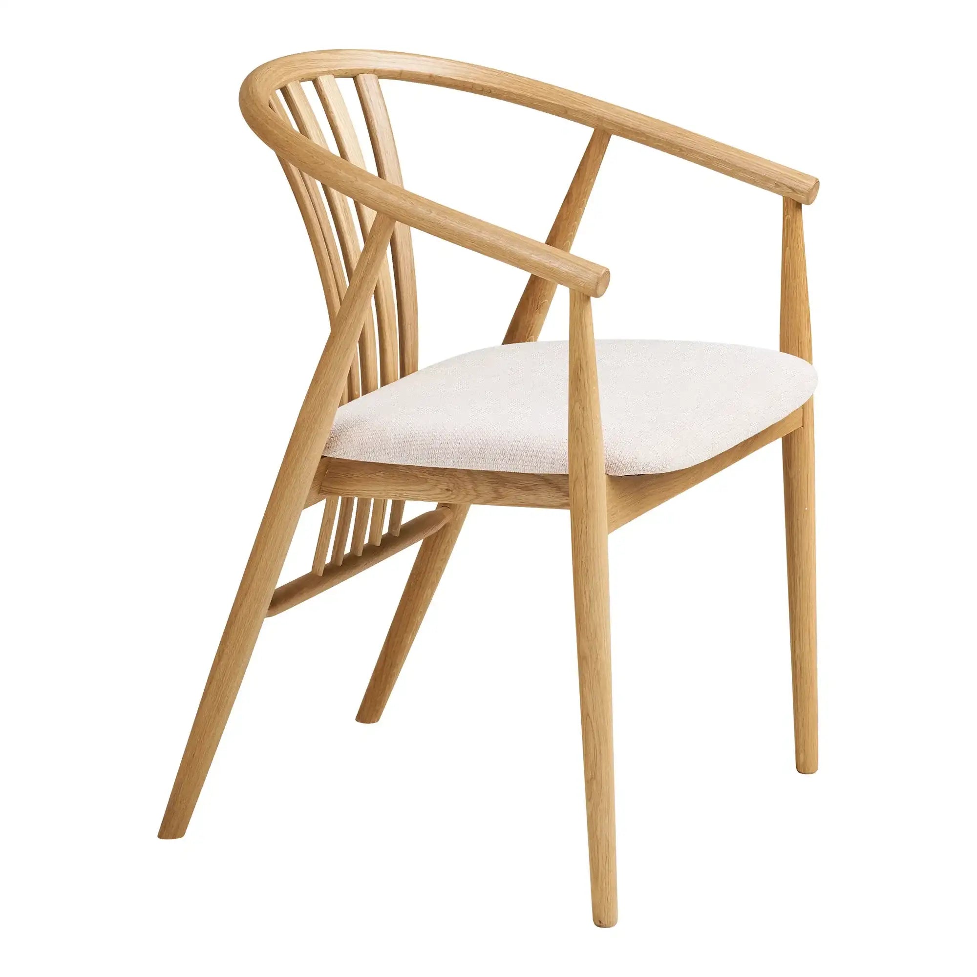 Esszimmerstuhl Eiche/Natur mit Stoffbezug – Skandinavischer Design Stuhl
