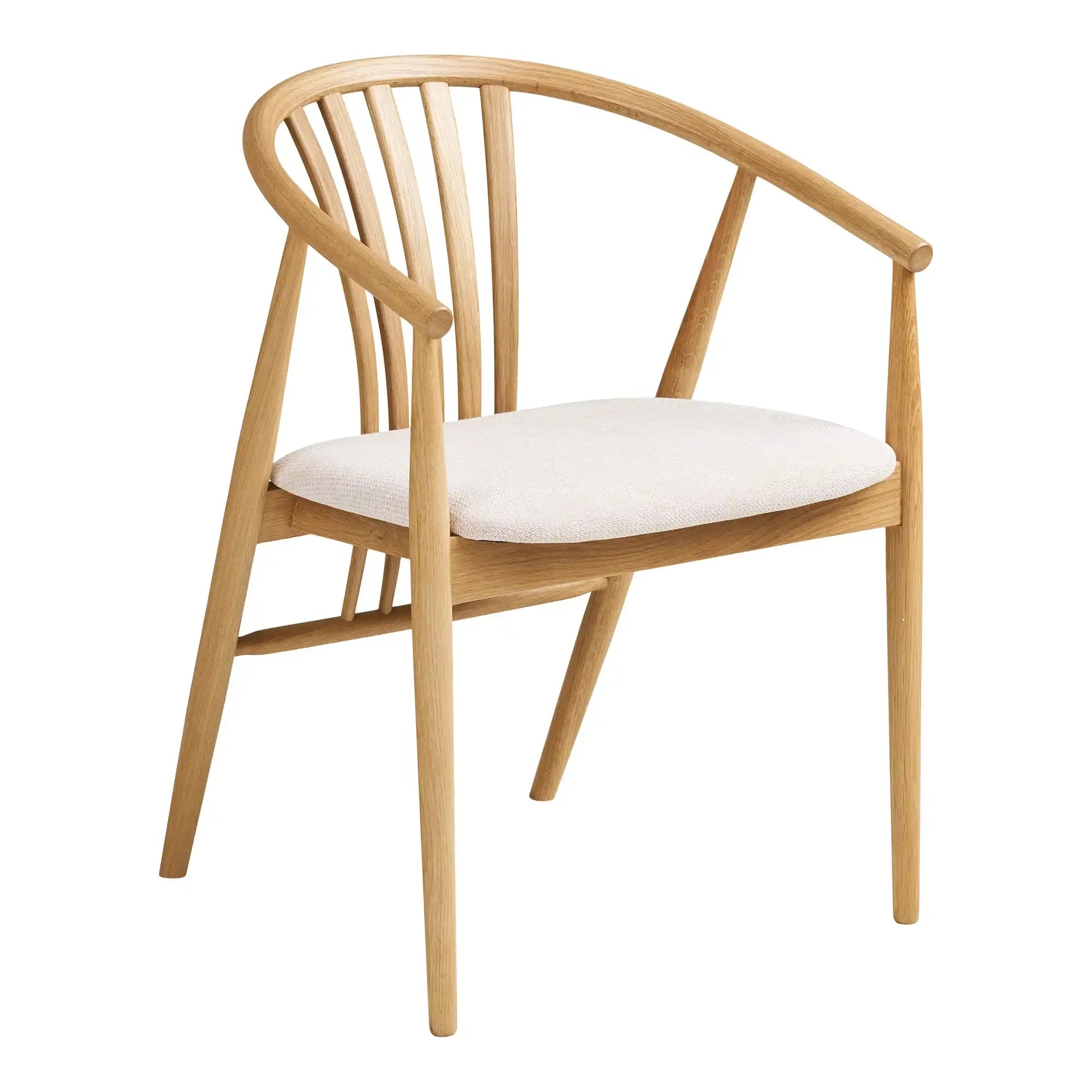 Esszimmerstuhl Eiche/Natur mit Stoffbezug – Skandinavischer Design Stuhl