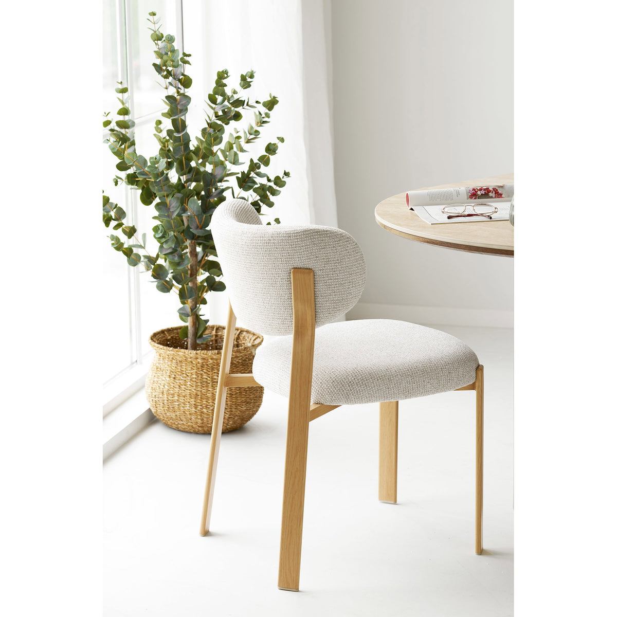 Savina Esszimmerstühle mit Polyesterbezug, Sand/Natur, 2er-Set