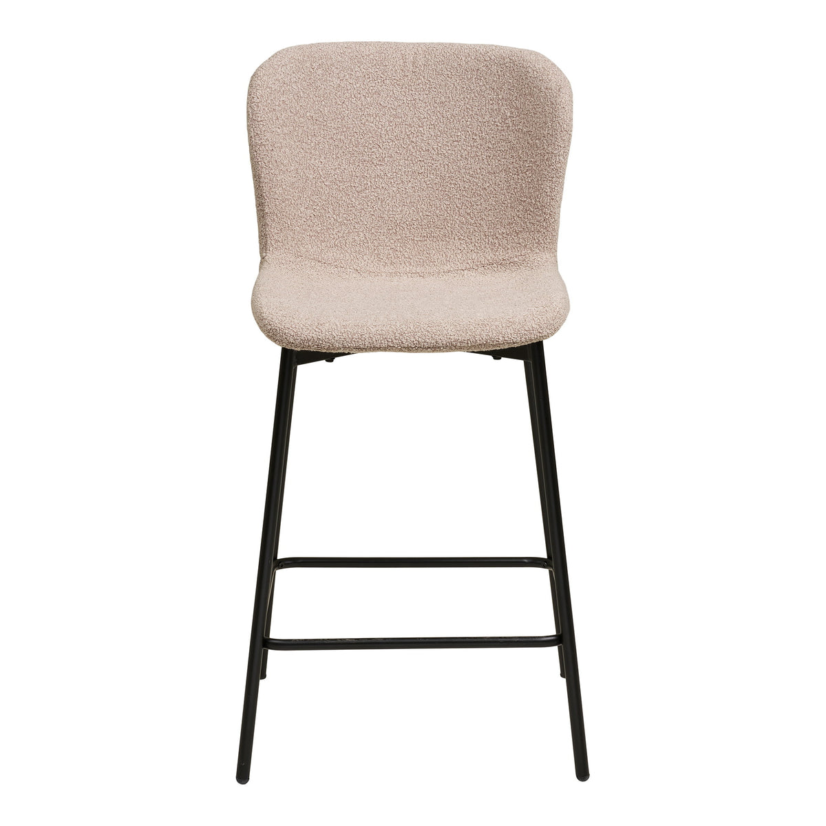 Maceda Tresenstühle mit Bouclé-Bezug, Beige/Schwarz, 2er-Set