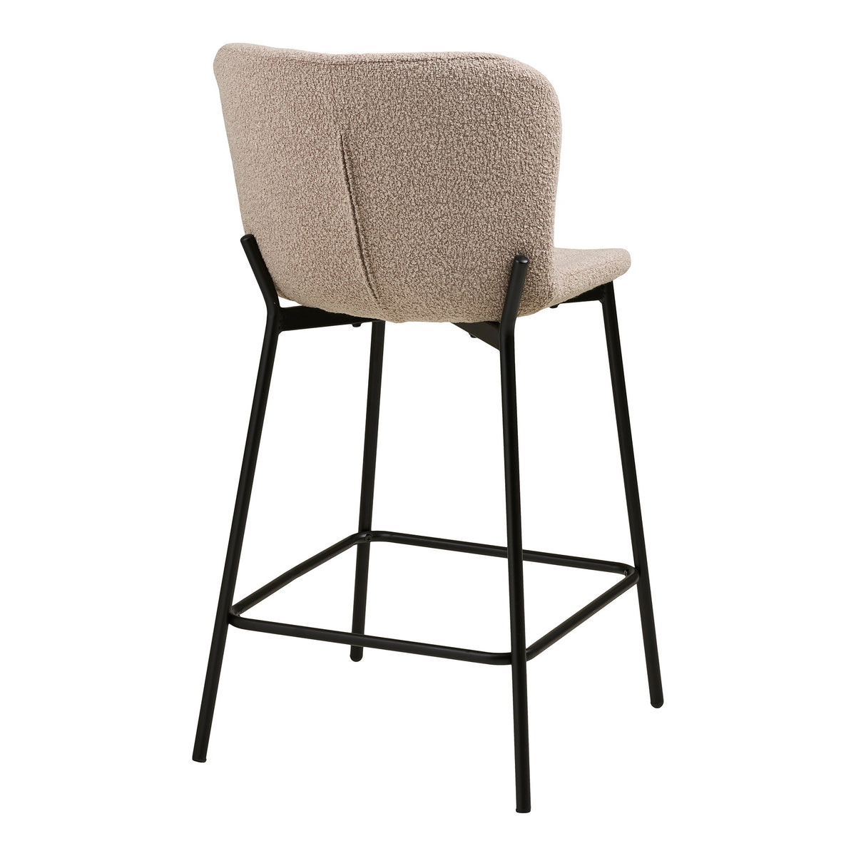 Maceda Tresenstühle mit Bouclé-Bezug, Beige/Schwarz, 2er-Set