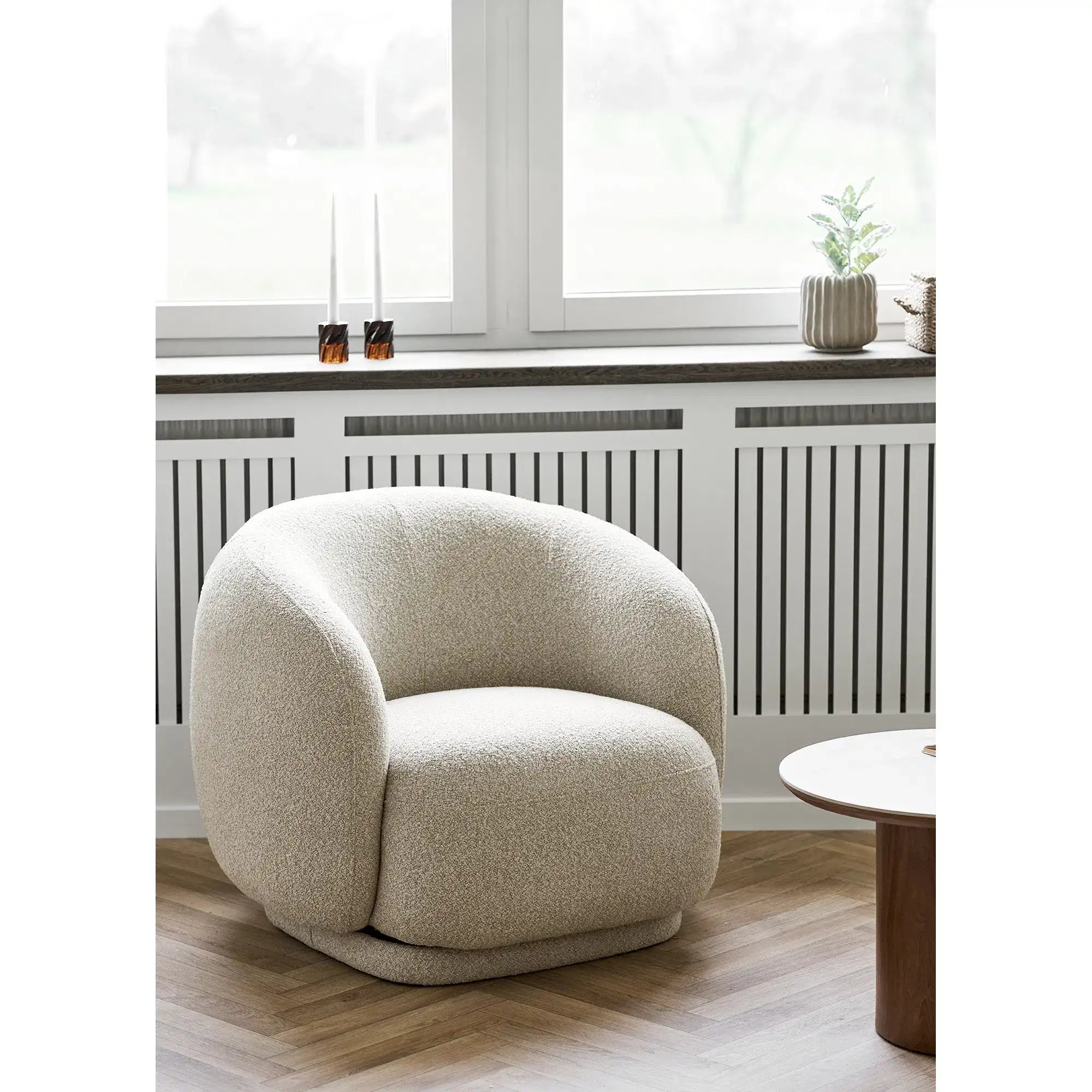 Lounge Sessel Sand mit Drehfunktion 92 cm – Moderner Relaxsessel | PolsterOase