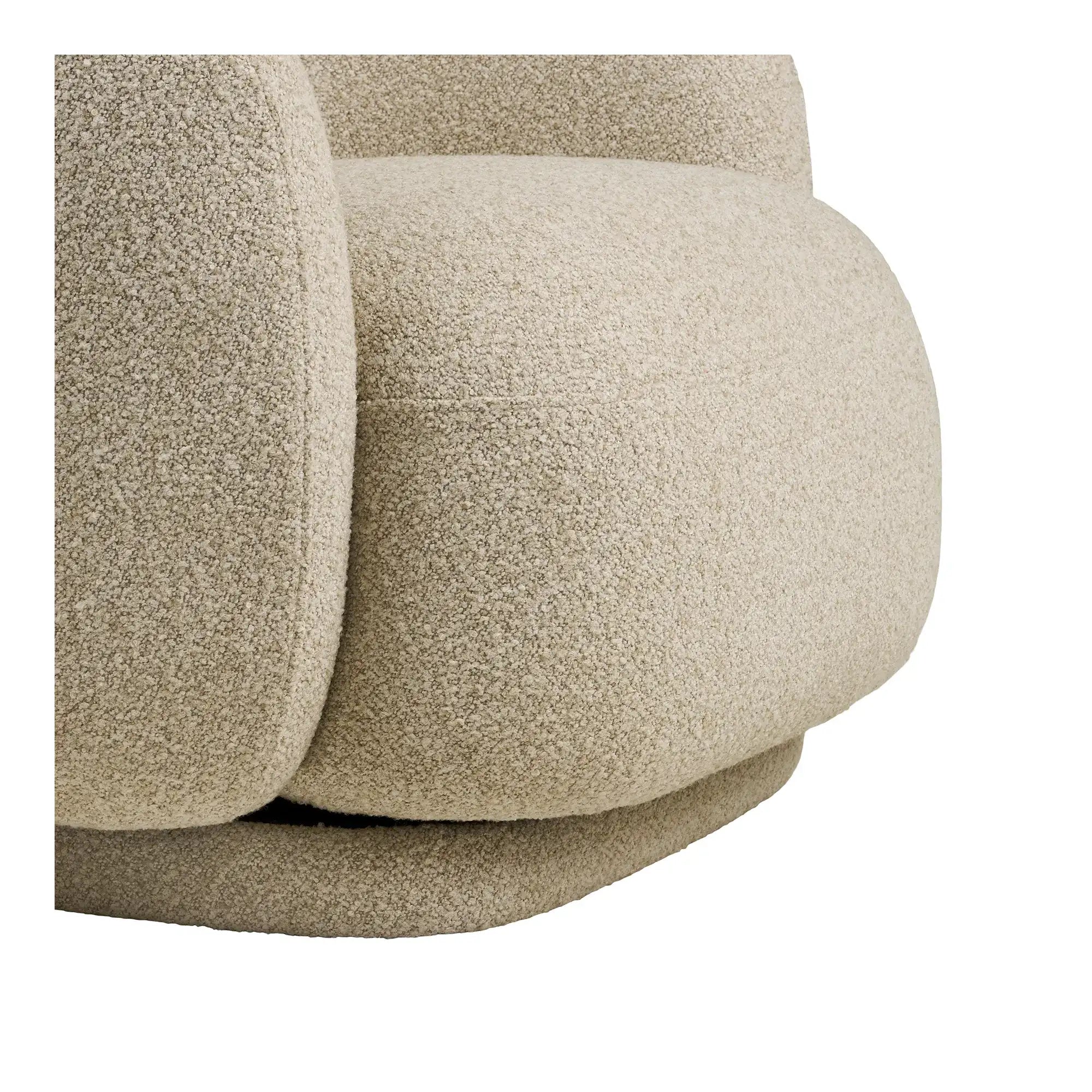 Lounge Sessel Sand mit Drehfunktion 92 cm – Moderner Relaxsessel | PolsterOase