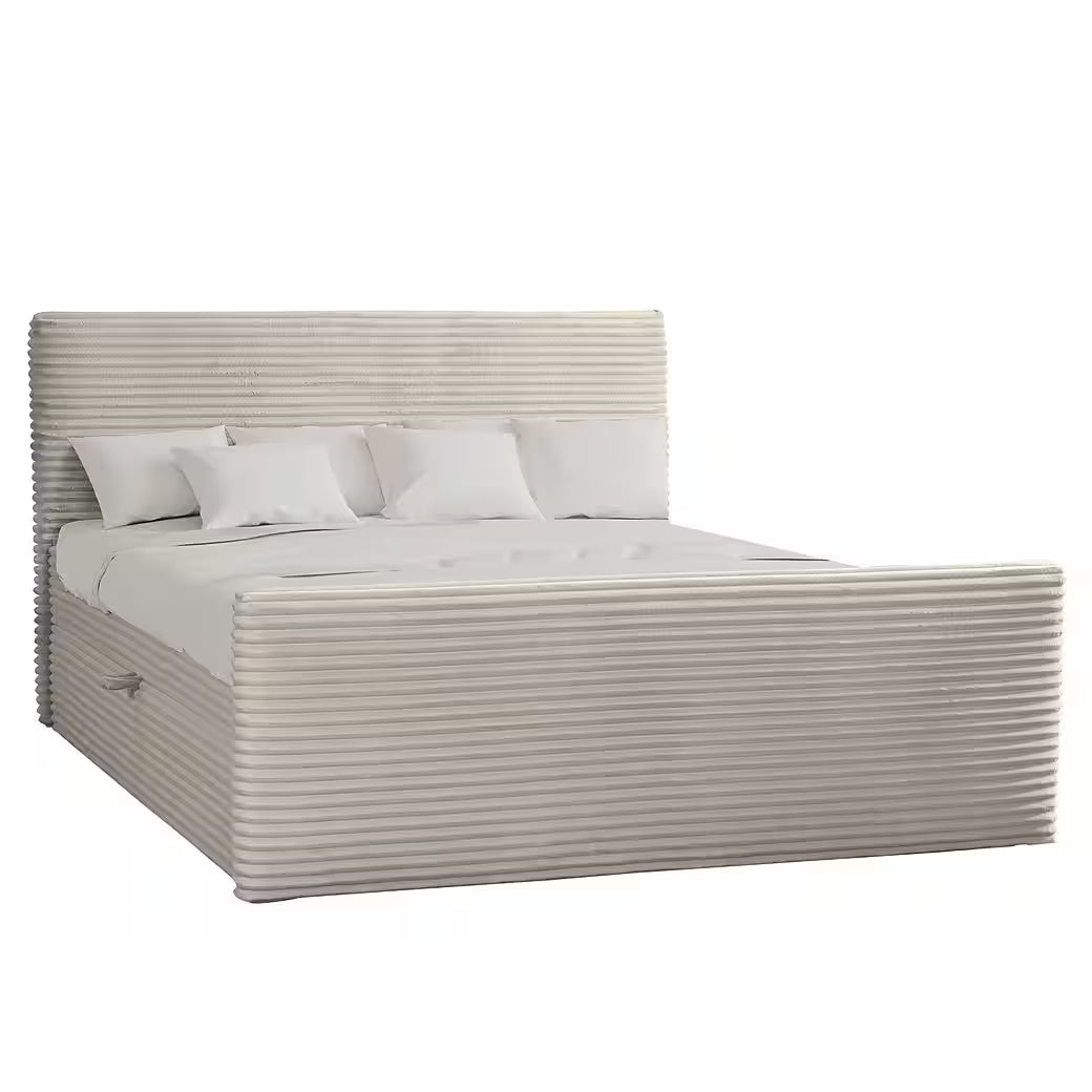 Boxspringbett Trento 120x200 cm mit Bettkasten, Topper und Bonellmatratze in Breitcord